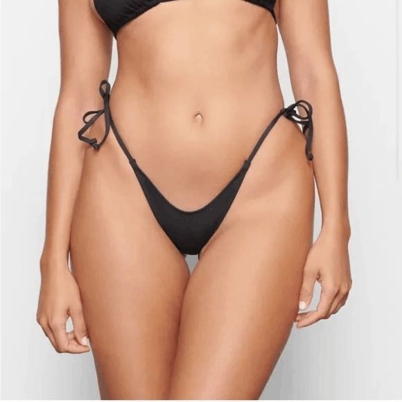 Skims swim bottoms large onyx black dippy tie bikini summer beach string nwt #h - Picture 10 of 11